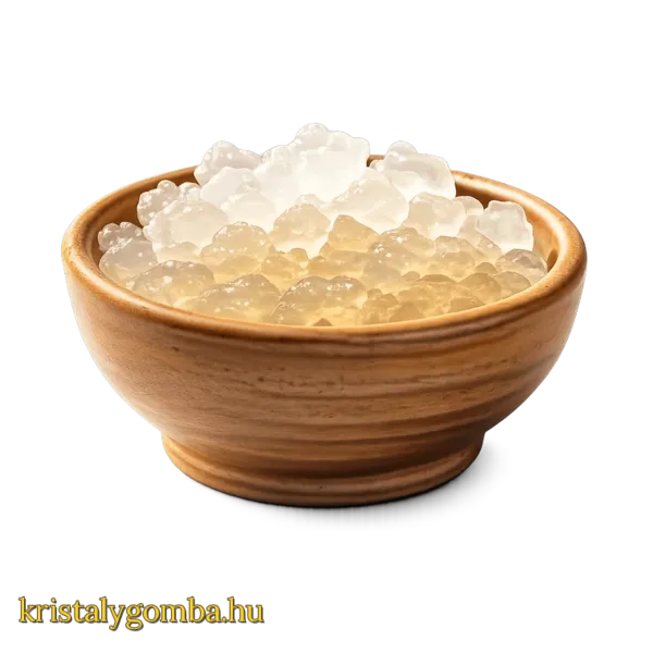 Kristallpilz-Körner aus der Nähe – lebende japanische Wasserkefir-Kultur